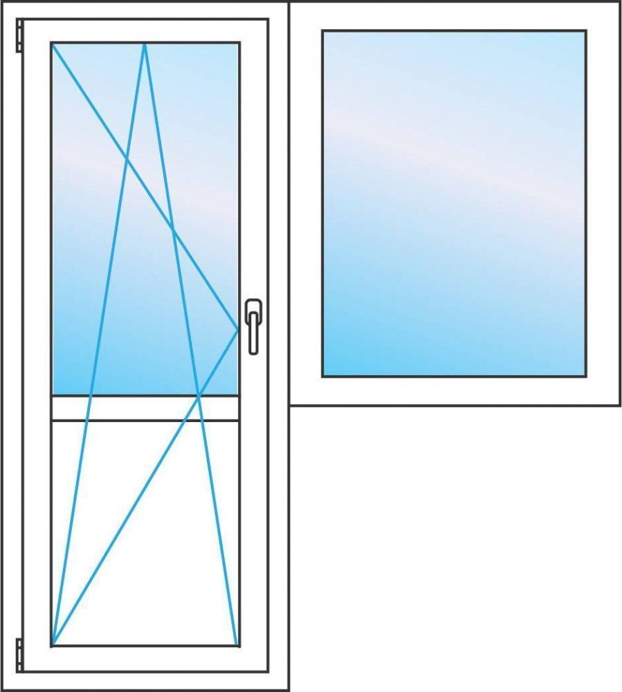 Балконный блок с глухим окном 70*130*2100 Softline 82