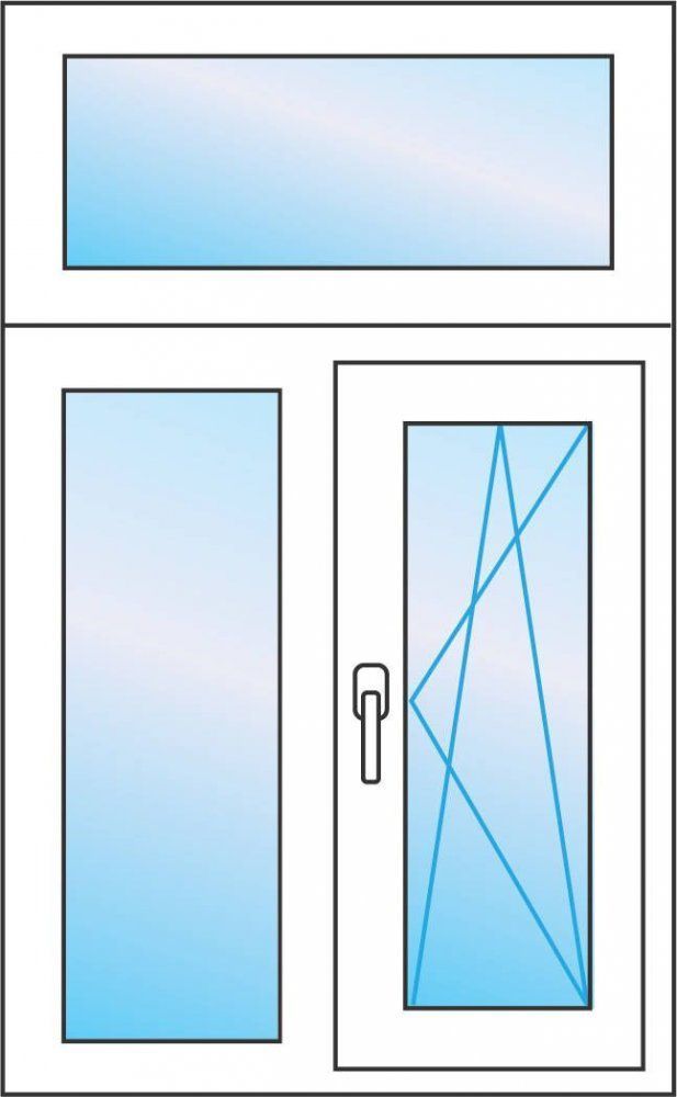 Т образное окно 130 * 180 одностворчатое. Softline 82