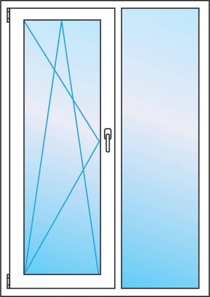 Балконная дверь двустворчатая 140 на 210 см Softline 82 